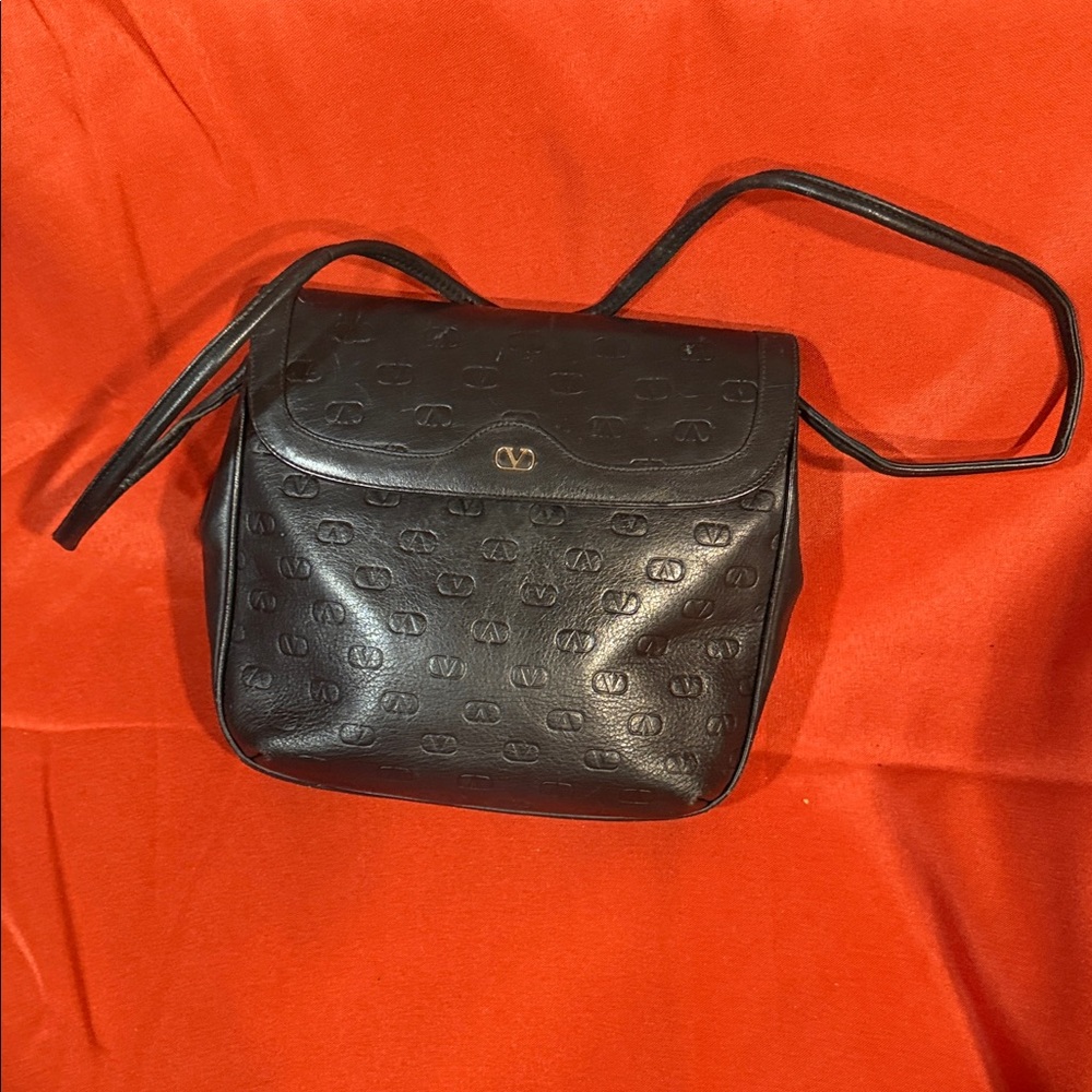 Elegant Black valentine Leather Shoulder Bag